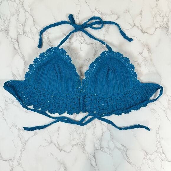 Blue Crochet Halter Top - Picture 11 of 11